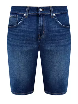 Джинсовые шорты из хлопкового денима с эффектом потертости