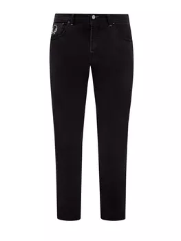 Джинсы Cesare из эластичного денима с вышитым логотипом