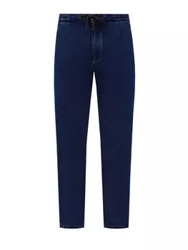 Джинсы из денима-stretch с поясом на кулиске