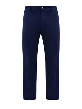 Джинсы из хлопкового и кашемирового габардина с нашивкой на поясе