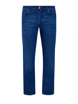 Джинсы из окрашенного вручную японского денима с нашивкой