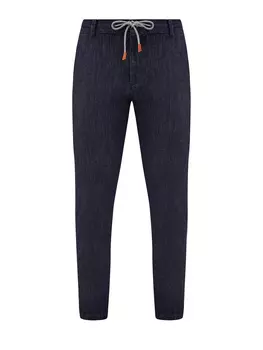 Джинсы из тонкого денима и кашемира с эластичным поясом