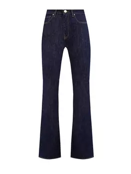 Джинсы-клеш из неоднородного денима с замшевой нашивкой