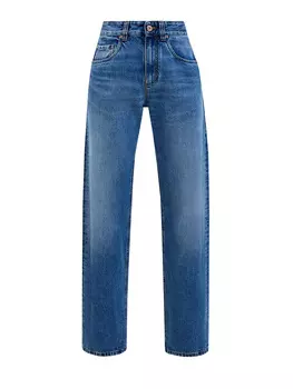 Джинсы Loose из денима Authentic с ювелирной деталью Мониль