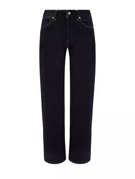 Джинсы прямого укороченного кроя с контрастной прострочкой