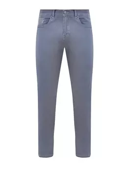 Джинсы ручной работы из эластичного хлопка с замшевой нашивкой