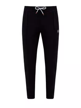 Джоггеры из хлопкового футера с контрастным вышитым логотипом