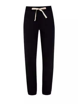 Джоггеры из хлопкового футера с вышитым логотипом в тон