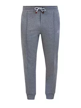Джоггеры из меланжевого хлопка с эластичным поясом на кулиске