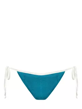 Фактурные плавки-бикини с контрастной окантовкой и завязками