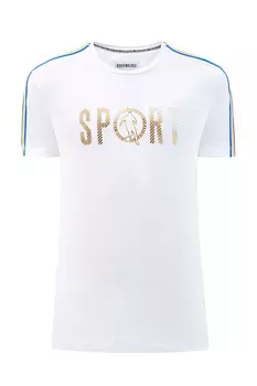 Футболка из эластичного джерси с металлизированной аппликацией Sport