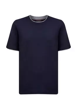 Футболка из джерси с двойной окантовкой и логотипом