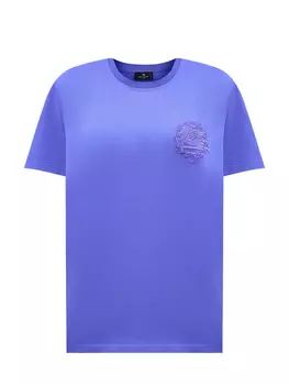 Футболка из гладкого хлопкового джерси с вышивкой Pegaso