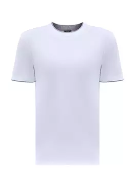 Футболка из хлопка джерси с двойной контрастной окантовкой