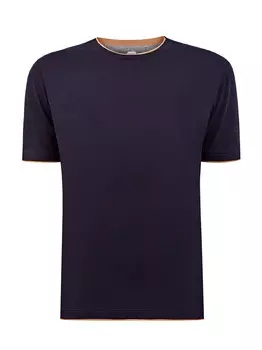 Футболка из хлопка джерси с контрастным кантом