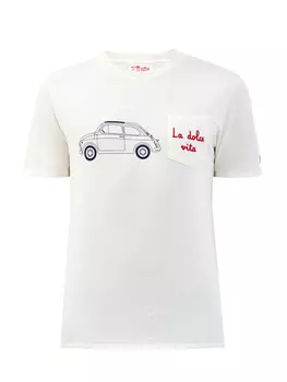 Футболка из хлопка джерси с вышивкой La Dolce Vita