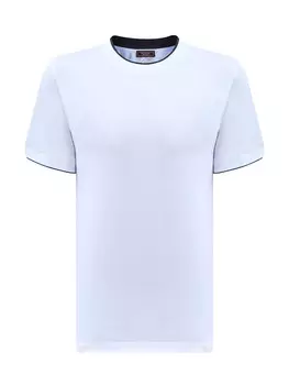 Футболка из хлопкового джерси с двойной контрастной окантовкой