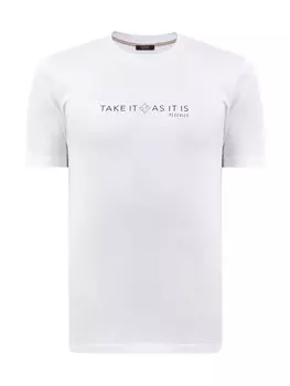 Футболка из хлопкового джерси с минималистичным принтом