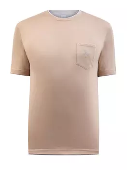Футболка из мягкого джерси с карманом и вышитым логотипом