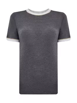 Футболка из мягкого лиоцелла с мерцающей окантовкой ламе