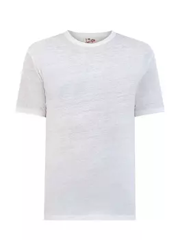 Футболка из натурального льна с вышитым логотипом в тон