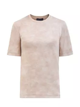 Футболка из плотного хлопка джерси с трикотажным воротом