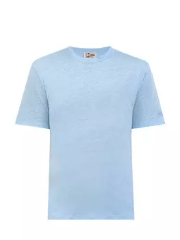 Футболка из премиального льняного джерси с вышивкой в тон