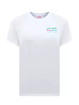 Футболка из тонкого хлопка джерси с вышитым декором