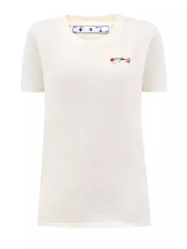 Футболка из тонкого хлопка с флористическим декором