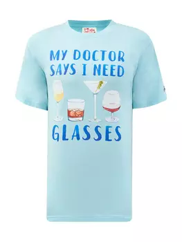 Футболка из тонкого хлопкового джерси с принтом Glasses