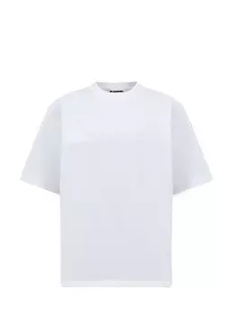 Футболка-oversize с трикотажным воротом и принтом в тон