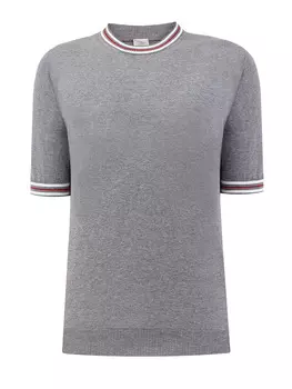 Футболка с эластичными кромками и декором в полоску