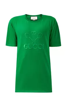 Футболка с вышивкой Gucci Tennis в тон