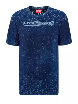 Футболка T-Just из стираного хлопка с потертостями и принтом