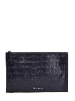 Футляр для документов из окрашенной вручную кожи с тисненым узором