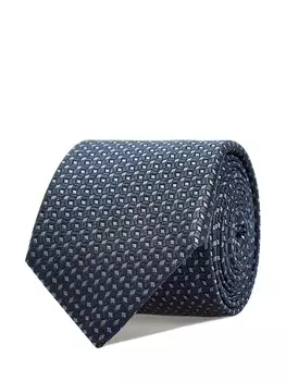 Галстук ручной работы с вышитым жаккардовым принтом