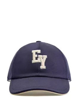 Хлопковая бейсболка с объемной вышивкой и лентой грогрен