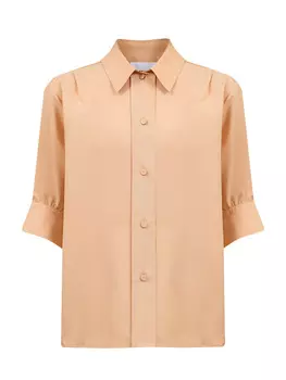 Хлопковая блуза из гладкого поплина organic с рукавами