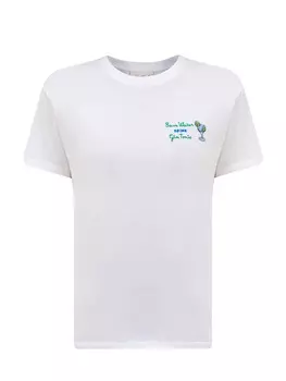 Хлопковая футболка Emilie с принтом и вышивкой в тон