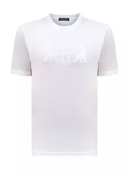 Хлопковая футболка из дышащего джерси с вышивкой в тон