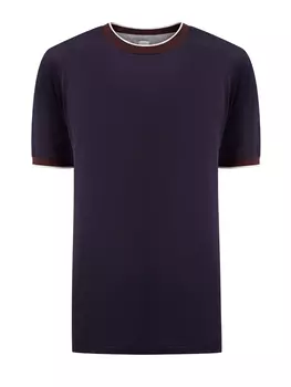 Хлопковая футболка из джерси с контрастной отделкой