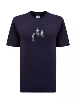 Хлопковая футболка из гладкого джерси с контрастным принтом