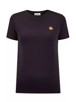 Хлопковая футболка из гладкого джерси с вышитой эмблемой бренда