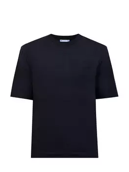 Хлопковая футболка из гладкого джерси с вышитым логотипом