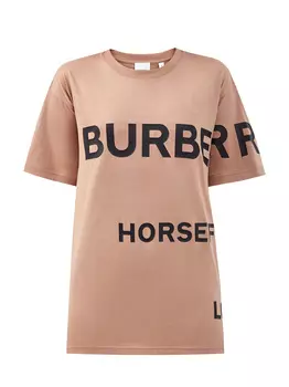Хлопковая футболка-oversize с контрастным принтом Horseferry