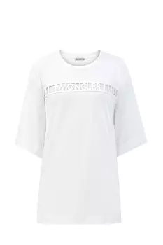 Хлопковая футболка-oversize с вышивкой макраме