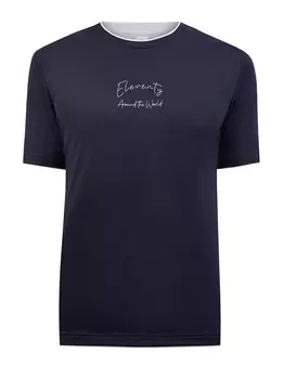 Хлопковая футболка с двойным кантом и принтом Around The World