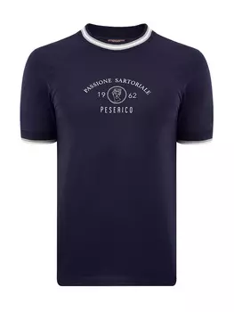 Хлопковая футболка с контрастной отделкой и принтом