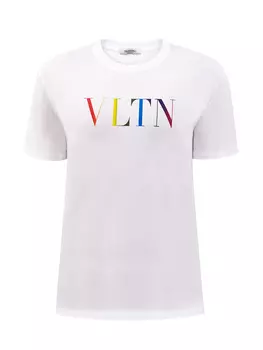 Хлопковая футболка с принтом VLTN Multicolor