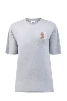 Хлопковая футболка с вышитым логотипом